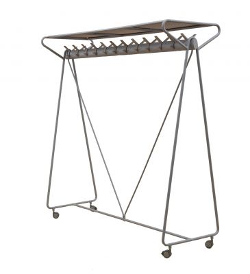 Ellipse Coat hanger on wheels with top shelf Segis